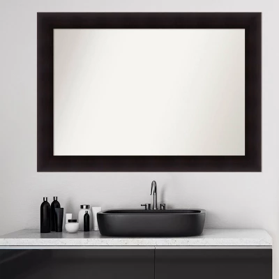 42" X 30" Non-Beveled Portico Espresso Wood Bathroom Wall Mirror - Amanti Art 8 42" X 30" Non-Beveled Portico Espresso Wood Bathroom Wall Mirror - Amanti Art - Image 6