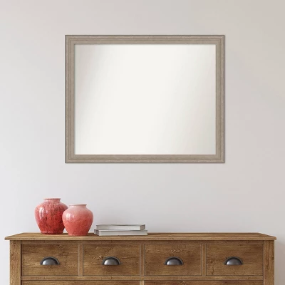 Amanti Art 31" x 25" Curve Gray Wash Wood Wall Mirror 9 Amanti Art 31" x 25" Curve Gray Wash Wood Wall Mirror - Image 7