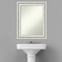 Amanti Art Parlor White Ornate Bathroom Wall Mirror - 24" x 30" -Amanti Art Shop GUEST 0b51635a 5d17 4c54 a421 2f502e835c28