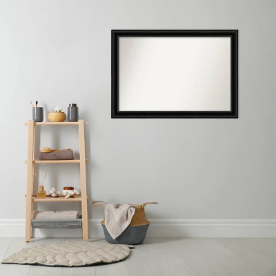 40" X 28" Non-Beveled Corded Bathroom Wall Mirror Black - Amanti Art 9 40" X 28" Non-Beveled Corded Bathroom Wall Mirror Black - Amanti Art - Image 7