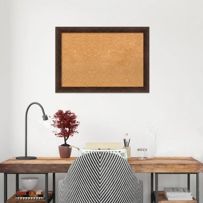 27"x19" Narrow Wood Frame Cork Board Warm Walnut - Amanti Art 9 27"x19" Narrow Wood Frame Cork Board Warm Walnut - Amanti Art - Image 7