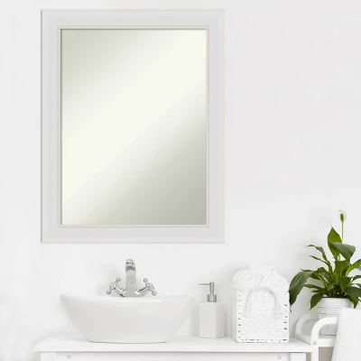 Amanti Art Flair Soft White 22" x 28" Non-Beveled Narrow Bathroom Wall Mirror 7 Amanti Art Flair Soft White 22" x 28" Non-Beveled Narrow Bathroom Wall Mirror - Image 5