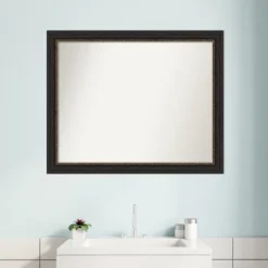 Amanti Art Accent Bronze Narrow Non-Beveled Bathroom Wall Mirror -Amanti Art Shop GUEST 0cdd3320 7932 4b52 b98e f1d4824fbd63
