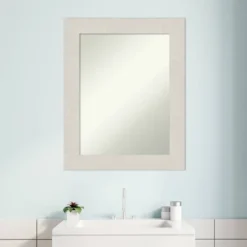 Amanti Art 24" x 30" Rustic Plank White Non-Beveled Bathroom Wall Mirror -Amanti Art Shop GUEST 0d0eb22b 5588 4829 8955 4a69f851c92e