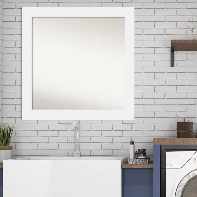 Amanti Art Corvino White Wood Bathroom Wall Mirror - 31" x 31" Non-Beveled 10 Amanti Art Corvino White Wood Bathroom Wall Mirror - 31" x 31" Non-Beveled - Image 8