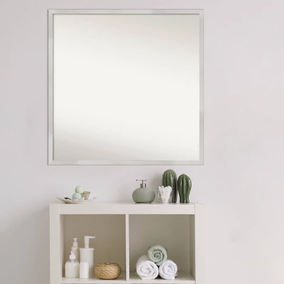 Amanti Art Svelte Silver 28" x 28" Non-Beveled Wood Bathroom Wall Mirror 7 Amanti Art Svelte Silver 28" x 28" Non-Beveled Wood Bathroom Wall Mirror - Image 5