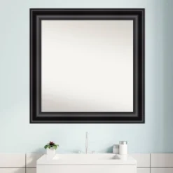 Amanti Art 32" x 32" Grand Black Framed Non-Beveled Bathroom Mirror -Amanti Art Shop GUEST 0ddb3a2d df11 4a54 9379 ae3fbed26d92