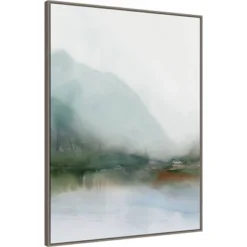 Amanti Art Sapphire Lake I by Ian C Framed Canvas Wall Art - 32" x 42"
