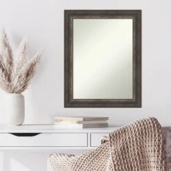 Amanti Art Alta Rustic Char Wall Mirror - 23" x 29" Non-Beveled Vertical/Horizontal -Amanti Art Shop GUEST 0ea01007 183f 4555 9db2 ae1de82559ec