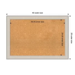 Amanti Art Cottage White Silver Framed Natural Cork Board - 40" x 28" -Amanti Art Shop GUEST 0ebff67c 49d0 4905 8eb3 30db59390927