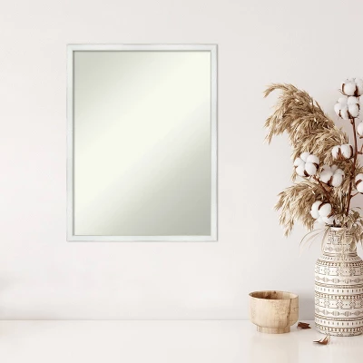 19" X 25" Non-Beveled Breeze Distressed White Wood Wall Mirror - Amanti Art 6 19" X 25" Non-Beveled Breeze Distressed White Wood Wall Mirror - Amanti Art - Image 4