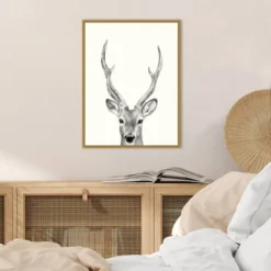 Amanti Art Animal Mug IV: Deer by Victoria Borges Framed Canvas Wall Art - Gold -Amanti Art Shop GUEST 0f60ac00 9c2f 484b b62b 375bbfda5161