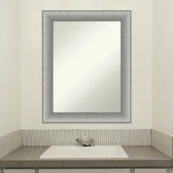 Amanti Art Elegant Brushed Pewter Bathroom Wall Mirror - 23" x 29" -Amanti Art Shop GUEST 0f684824 ac40 4488 a4f3 d22e116e36b6