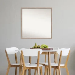 27" X 27" Non-Beveled Hard Wedge Whitewash Wood Wall Mirror - Amanti Art 17 27" X 27" Non-Beveled Hard Wedge Whitewash Wood Wall Mirror - Amanti Art -Amanti Art Shop GUEST 0fb56adf 2c1a 4df9 a29c b28223fd87f7