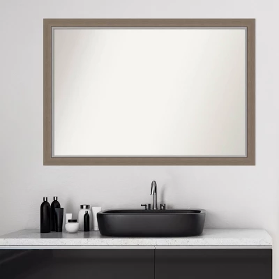 Amanti Art Eva Brown Narrow Non-Beveled Bathroom Wall Mirror - 39 x 27 9 Amanti Art Eva Brown Narrow Non-Beveled Bathroom Wall Mirror - 39 x 27 - Image 7