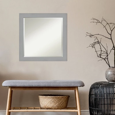 Amanti Art Brushed Nickel Framed Wall Mirror - 24" x 24" Silver Beveled Glass 6 Amanti Art Brushed Nickel Framed Wall Mirror - 24" x 24" Silver Beveled Glass - Image 4