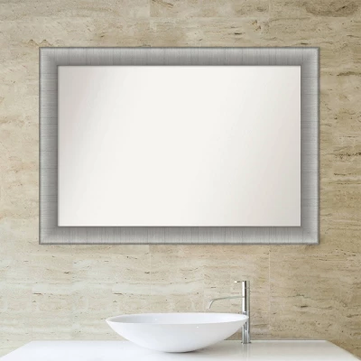 Amanti Art Elegant Brushed Pewter Bathroom Wall Mirror - 41" x 29" 7 Amanti Art Elegant Brushed Pewter Bathroom Wall Mirror - 41" x 29" - Image 5