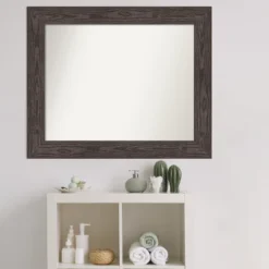 Amanti Art Bridge Black Distressed Wood Wall Mirror for Bathroom -Amanti Art Shop GUEST 12846f78 367b 43d6 a1aa 58721c32dfab
