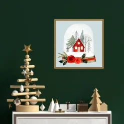 Amanti Art Snow Globe Village I by Victoria Barnes 16" x 16" Framed Canvas Wall Art -Amanti Art Shop GUEST 12b58971 f94e 4cf9 a5cf 7372f5c5424f