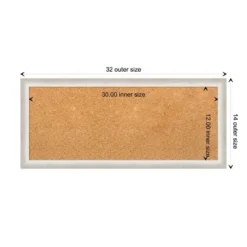Amanti Art Two Tone Silver Framed Natural Cork Board - 32" x 14" -Amanti Art Shop GUEST 12f24399 dc5d 4bd2 85cc ca2d2d83f21c