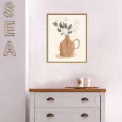 Amanti Art 16" x 20" La Planta II Floral Vase by Victoria Barnes Framed Canvas Wall Art -Amanti Art Shop GUEST 13147213 e5b3 4ec9 b876 75b314357d99