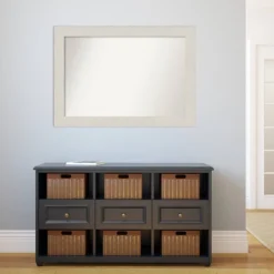 Amanti Art Rustic Plank White 42" x 30" Non-Beveled Bathroom Wall Mirror -Amanti Art Shop GUEST 13b9aeea e9d0 487f b5d0 754bba17329b