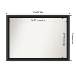 Amanti Art Nero Black Wood Wall Mirror - 42" x 31" Modern Rectangular -Amanti Art Shop GUEST 14837c25 ed4a 4bab 9323 c38298321e47