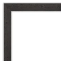 Amanti Art Rustic Plank Espresso Petite Bevel Bathroom Wall Mirror