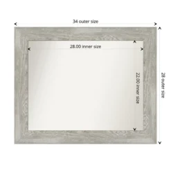 Amanti Art Dove Greywash Non-Beveled Bathroom Wall Mirror -Amanti Art Shop GUEST 14dcf54c 2589 4a40 aefd 55ab5e27f46b