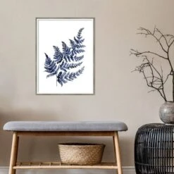 Amanti Art Botanical Fern Indigo by Sara Berrenson - 19" x 25" Wood Framed Wall Art -Amanti Art Shop GUEST 151476b9 960d 4e60 a6a4 11325c890734