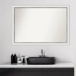 Amanti Art Gold Eva Narrow Non-Beveled Bathroom Wall Mirror - 39" x 27" -Amanti Art Shop GUEST 1525e0ce 7c9f 42e9 a86a 7a5227529065