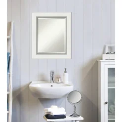 Amanti Art Eva White Silver Framed Bathroom Vanity Wall Mirror -Amanti Art Shop GUEST 1627ed37 86fe 4df1 8767 79ef11ac0ec5