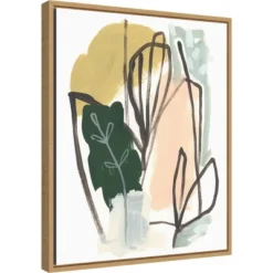 Amanti Art "Tropical Abstract I" Framed Canvas Wall Art by June Erica Vess - 16" x 20"