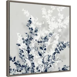 Amanti Art Blue Spring II by Isabelle Z - 22" x 22" Gray Wash Framed Canvas