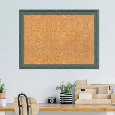 Amanti Art 31x23 Upcycled Wood Framed Natural Cork Board - Teal/Gray 9 Amanti Art 31x23 Upcycled Wood Framed Natural Cork Board - Teal/Gray - Image 7