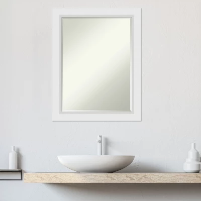 Amanti Art Blanco White Petite Bevel Wood Bathroom Wall Mirror, 28" x 22" 10 Amanti Art Blanco White Petite Bevel Wood Bathroom Wall Mirror, 28" x 22" - Image 8