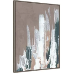 Amanti Art Shape of Form I by JL Design Framed Canvas Wall Art Gray Wash
