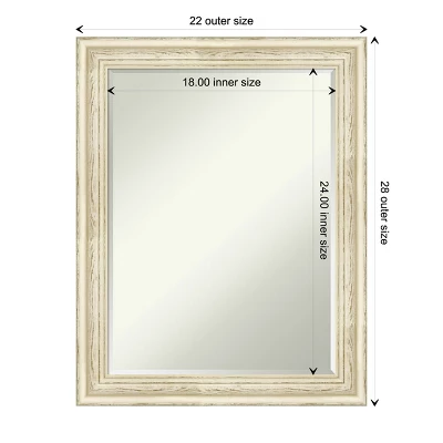 Amanti Art Country White Wash Petite Bevel Wood Bathroom Wall Mirror 5 Amanti Art Country White Wash Petite Bevel Wood Bathroom Wall Mirror - Image 3