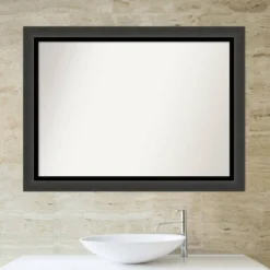 Amanti Art Tuxedo Black 43" x 32" Non-Beveled Bathroom Wall Mirror 14 Amanti Art Tuxedo Black 43" x 32" Non-Beveled Bathroom Wall Mirror -Amanti Art Shop GUEST 193642e0 7505 4353 8ecc e98f11e2ecb4
