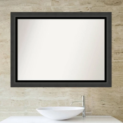 Amanti Art Tuxedo Black 43" x 32" Non-Beveled Bathroom Wall Mirror 7 Amanti Art Tuxedo Black 43" x 32" Non-Beveled Bathroom Wall Mirror - Image 5