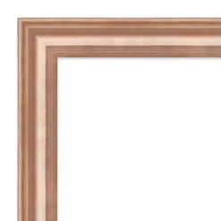 Amanti Art Harmony Rose Gold Petite Bevel Wood Bathroom Wall Mirror (26.5 x 20.5 In.)