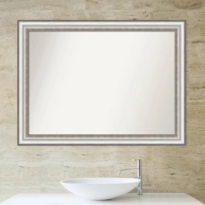 Amanti Art Salon Silver Non-Beveled Bathroom Wall Mirror - 43" x 32" 7 Amanti Art Salon Silver Non-Beveled Bathroom Wall Mirror - 43" x 32" - Image 5