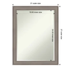 Amanti Art Greywash Petite Bevel Wood Bathroom Wall Mirror - 27.5" x 21.5" -Amanti Art Shop GUEST 1a31e5bb a206 4690 a220 20fad6da9419