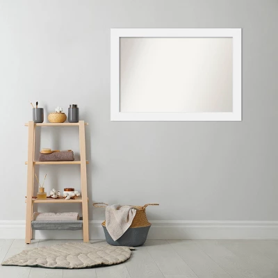 Amanti Art Corvino White Wood Wall Mirror, 41" x 29" Non-Beveled Bathroom Mirror 7 Amanti Art Corvino White Wood Wall Mirror, 41" x 29" Non-Beveled Bathroom Mirror - Image 5