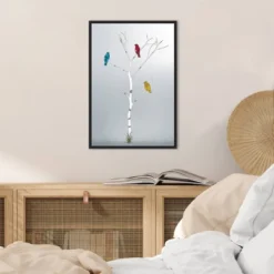 Amanti Art Three In A Tree by Marvin Pelkey Framed Canvas Wall Art - 16" x 23" -Amanti Art Shop GUEST 1a8e4a8e 2f10 40a1 ab87 a98f1a806e08