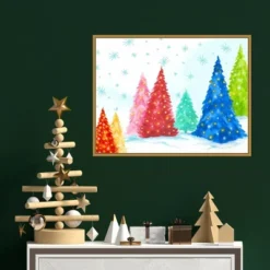 Amanti Art Magic Christmas Trees I by PI Studio Framed Canvas Wall Art - 24" x 18" -Amanti Art Shop GUEST 1b8727b6 9985 49e4 b3d5 ee5201b62eb7
