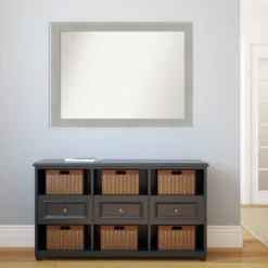 Amanti Art Glam Linen Gray Modern Wall Mirror - 43" x 32" Non-Beveled -Amanti Art Shop GUEST 1b883bad 5497 4e28 993f fe043918e8e2