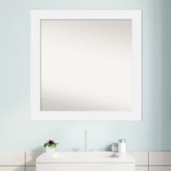 Amanti Art Corvino White Wood Bathroom Wall Mirror - 31" x 31" Non-Beveled 15 Amanti Art Corvino White Wood Bathroom Wall Mirror - 31" x 31" Non-Beveled -Amanti Art Shop GUEST 1bebed61 c62c 4622 acaa e536360a54cb