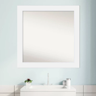 Amanti Art Corvino White Wood Bathroom Wall Mirror - 31" x 31" Non-Beveled 8 Amanti Art Corvino White Wood Bathroom Wall Mirror - 31" x 31" Non-Beveled - Image 6