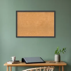 Amanti Art 38x26 Wood Framed Natural Cork Board - Stylish Black with Gold Accents -Amanti Art Shop GUEST 1c406d04 7059 4047 b846 548eaf94579e